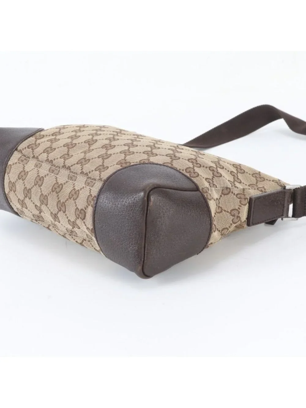 Gucci GG Canvas Leather Shoulder Bag Crossbody Messenger Business Tote